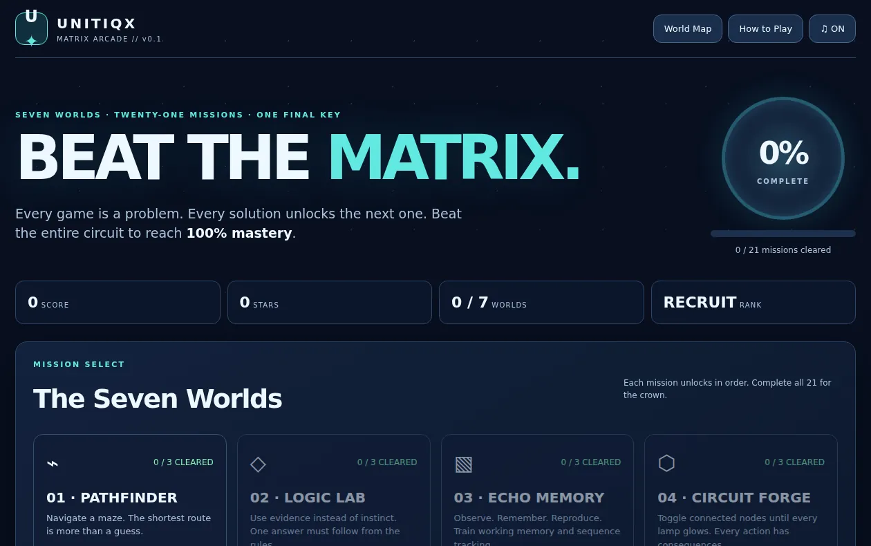Actual screenshot of the public Matrix Campaign landing interface, captured in a fresh browser session.